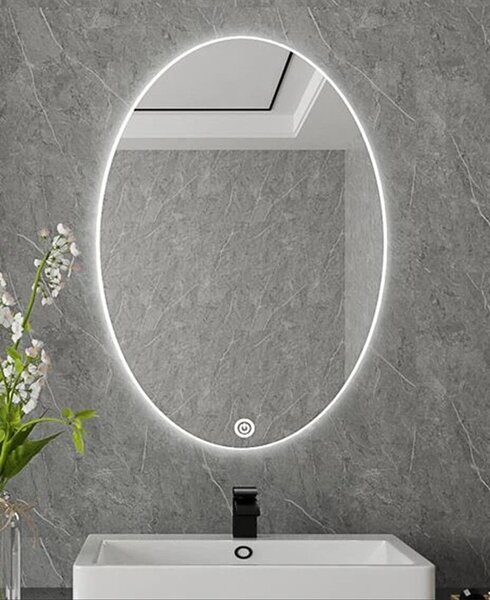Viva AURA PINO 60 fürdőszoba tükör - érintésmentes - AMBIENT LED - ELIPSZIS -ÁLLÓ - 60x80 cm