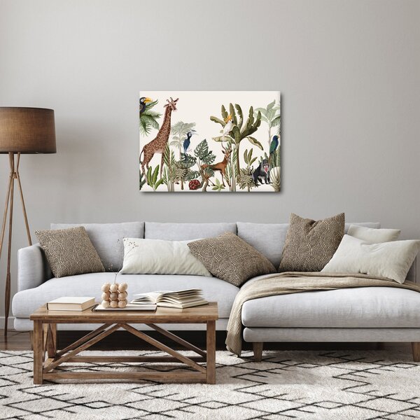Kép - Állatokkal teli dzsungel (70x50 cm)