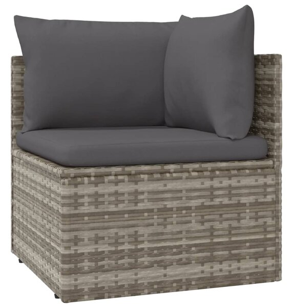 VidaXL szürke polyrattan kerti sarokkanapé párnával 57 x 57 x 56 cm