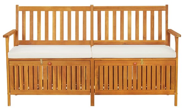 Tömör akácfa tárolópad párnával 148 cm