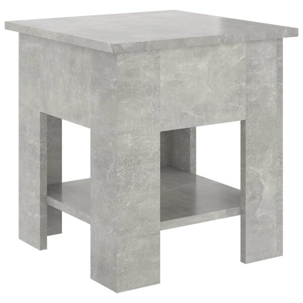 Betonszürke szerelt fa dohányzóasztal 40x40x42 cm