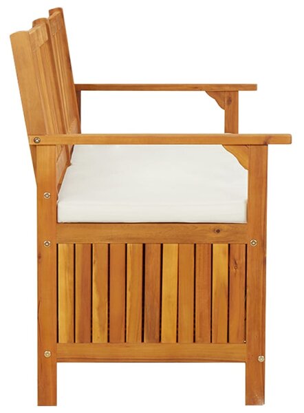 Tömör akácfa tárolópad párnával 148 cm