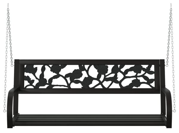Fekete acél és műanyag kerti hintapad 125 cm