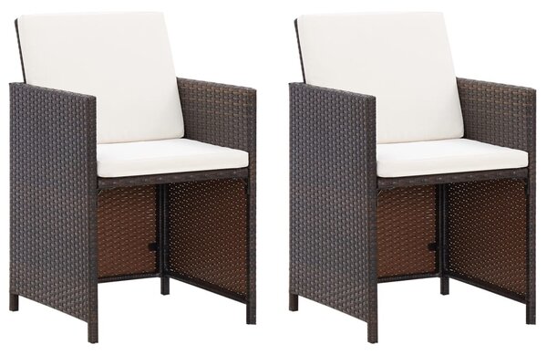 4 részes barna kerti polyrattan szék- és zsámolyszett