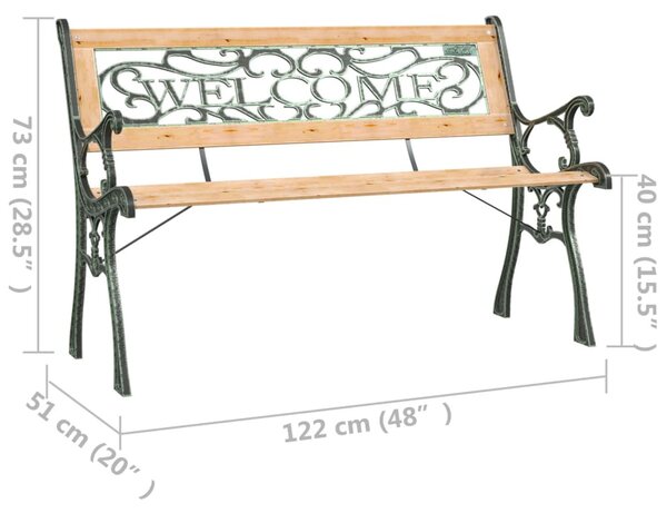 Tömör fenyőfa kerti pad 122 cm
