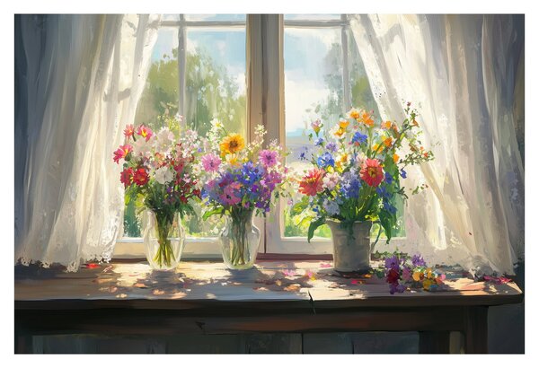 Kép - Csokor az ablaknál (90x60 cm)