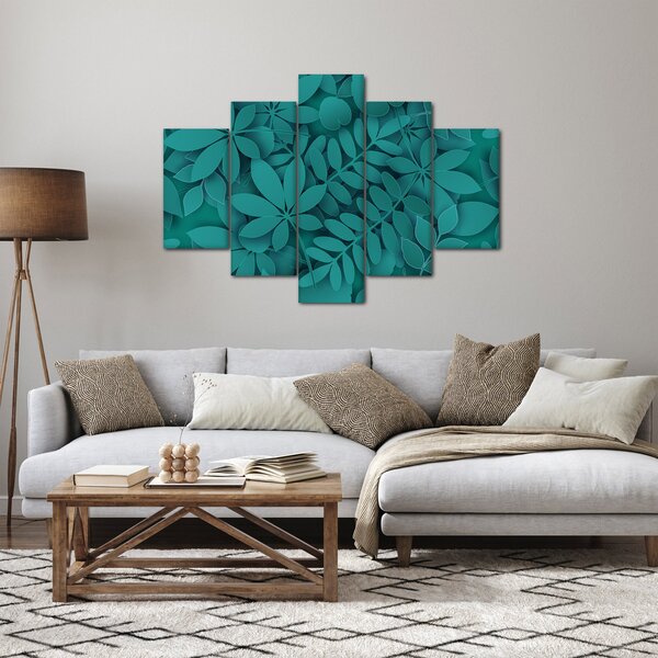 Kép - Türkiz levelek (150x105 cm)