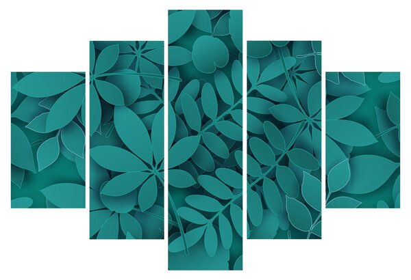 Kép - Türkiz levelek (150x105 cm)