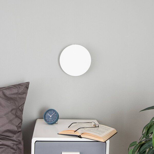 TK Lighting Lunia New fali világítás, fehér, Ø 20 cm, dimmelhető, Fehér / opál, Nappali / Étkező, fém