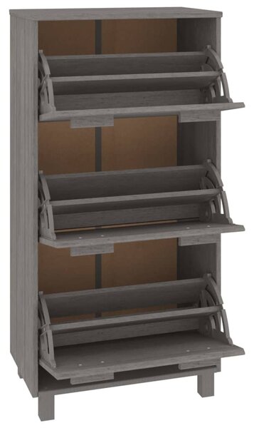 HAMAR világosszürke tömör fenyőfa cipőszekrény 59,5x35x117 cm