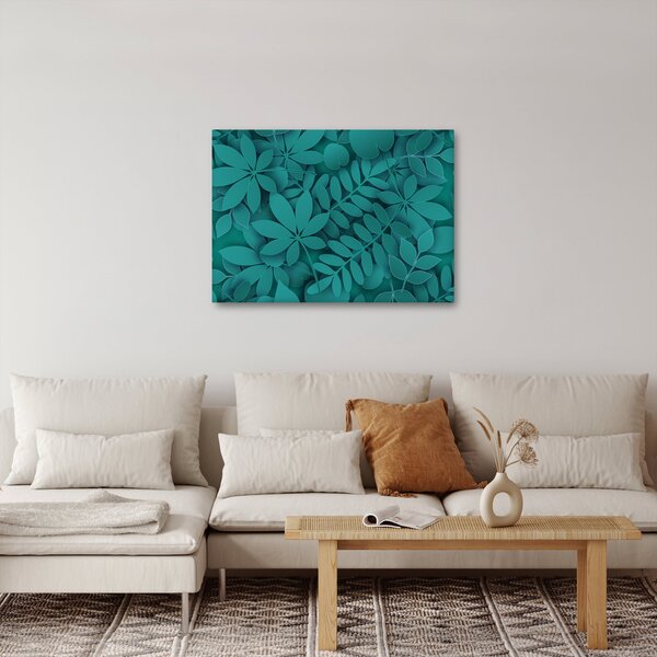 Kép - Türkiz levelek (70x50 cm)