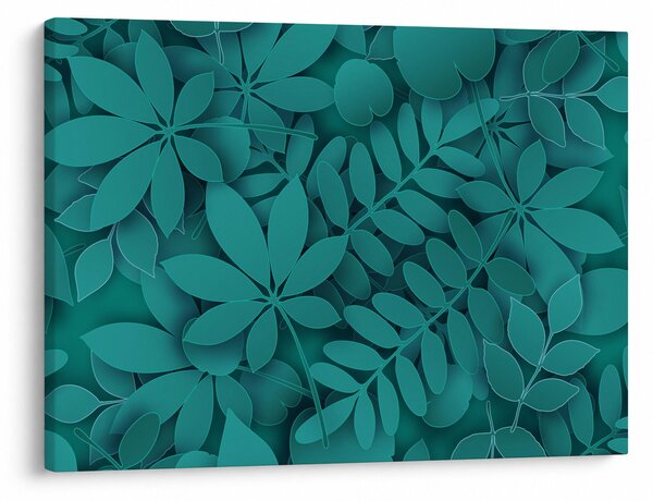 Kép - Türkiz levelek (70x50 cm)