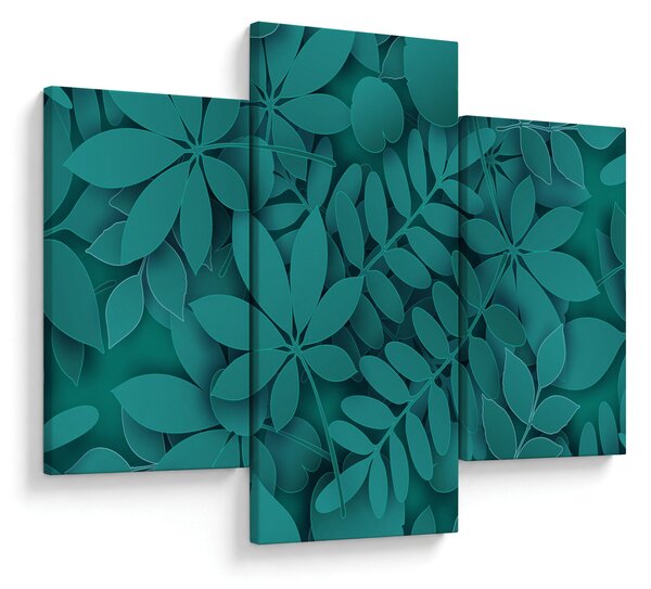 Kép - Türkiz levelek (90x60 cm)