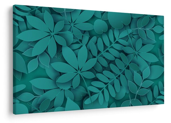 Kép - Türkiz levelek (90x60 cm)
