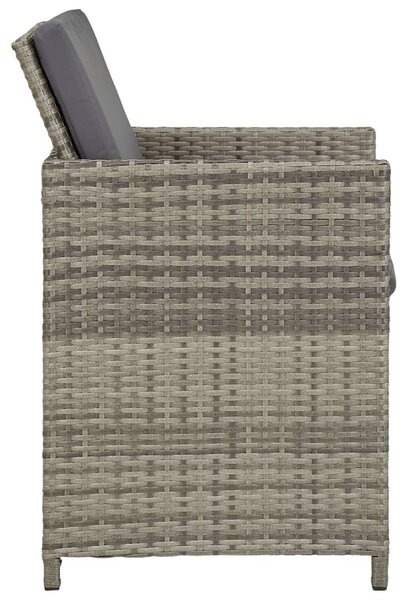 VidaXL 2 db szürke polyrattan kerti szék párnával