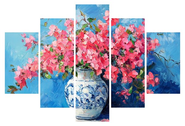Kép - Váza rózsaszín virágokkal (150x105 cm)