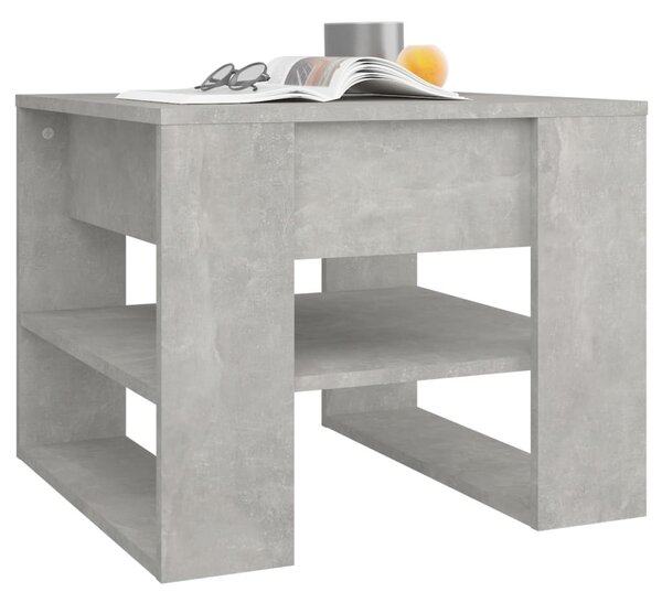 Betonszürke szerelt fa dohányzóasztal 55,5x55x45 cm