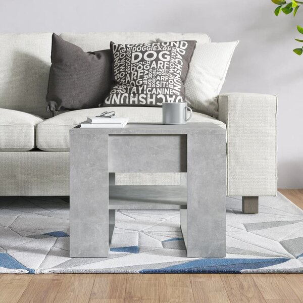Betonszürke szerelt fa dohányzóasztal 55,5x55x45 cm