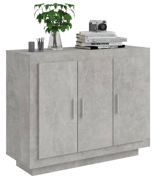 Betonszürke szerelt fa tálalóasztal 92 x 35 x 75 cm