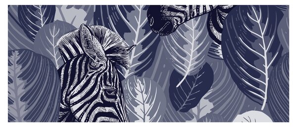 Kép - Kék zebrák (120x50 cm)