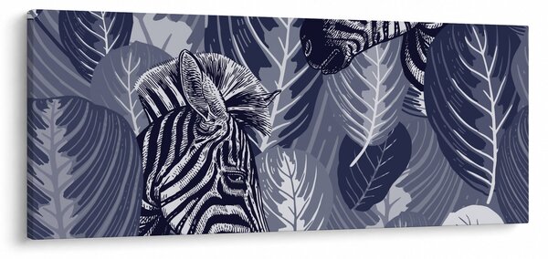 Kép - Kék zebrák (120x50 cm)