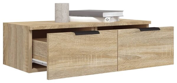 2 db sonoma tölgyszínű szerelt fa fali szekrény 68x30x20 cm
