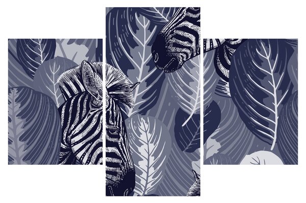 Kép - Kék zebrák (90x60 cm)