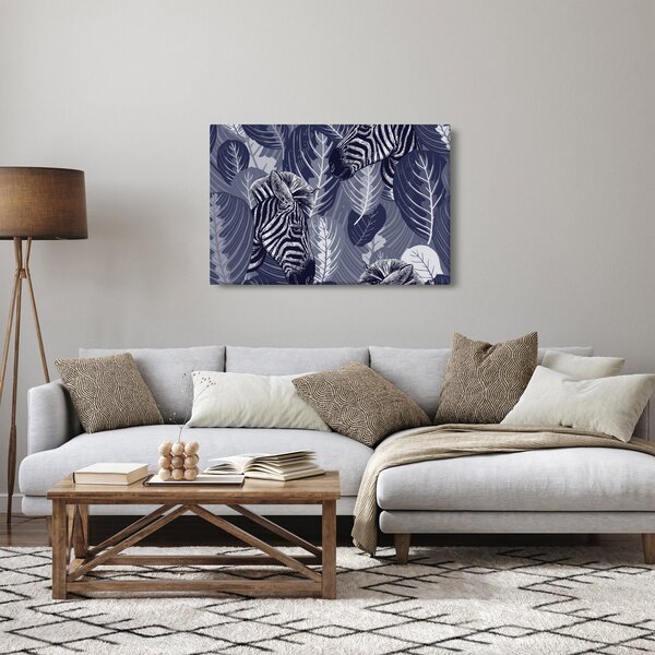 Kép - Kék zebrák (90x60 cm)