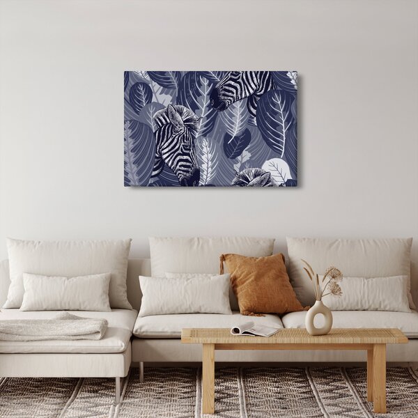 Kép - Kék zebrák (90x60 cm)