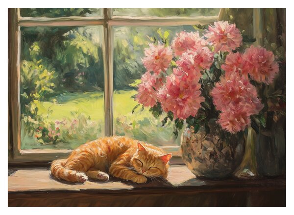 Kép - Macska az ablakban (70x50 cm)