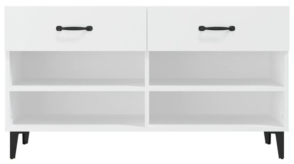 Fehér szerelt fa cipősszekrény 102x35x55 cm