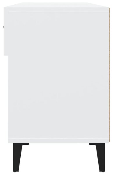 Fehér szerelt fa cipősszekrény 102x35x55 cm