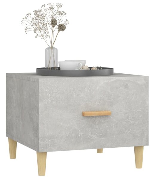 Betonszürke szerelt fa dohányzóasztal 50 x 55 x 40 cm
