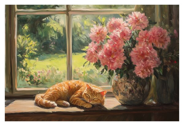 Kép - Macska az ablakban (90x60 cm)