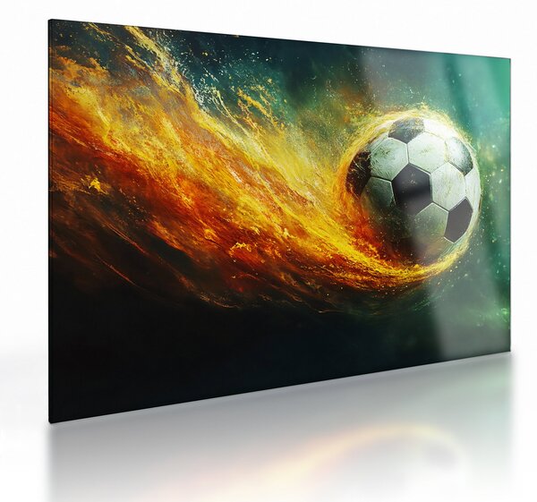 Üveg kép - Focilabda repülés közben (70x50 cm)