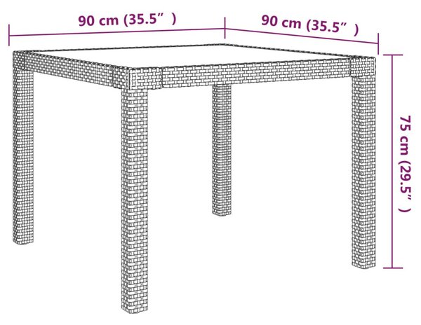 5 részes bézs polyrattan kültéri étkezőszett párnákkal