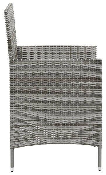 2 db szürke polyrattan kerti szék párnával