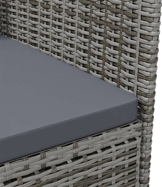 2 db szürke polyrattan kerti szék párnával