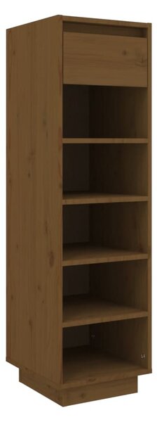 Mézbarna tömör fenyőfa cipőszekrény 30x34x105 cm