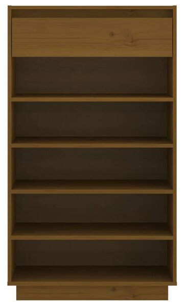 Mézbarna tömör fenyőfa cipősszekrény 60 x 34 x 105 cm