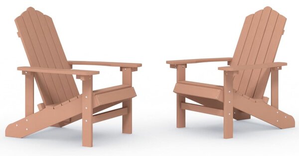 2 db barna HDPE kerti adirondack szék