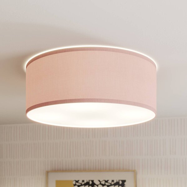 TK Lighting Rondo Kids mennyezeti világítás, Ø 38 cm, rózsaszín, dimmelhető, Lila / pink / rózsaszín, Gyermekszoba, Textil / szövet / selyem, Modern
