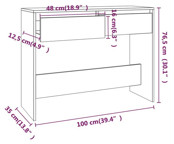 Füstös tölgy színű szerelt fa tálalóasztal 100x35x76,5 cm