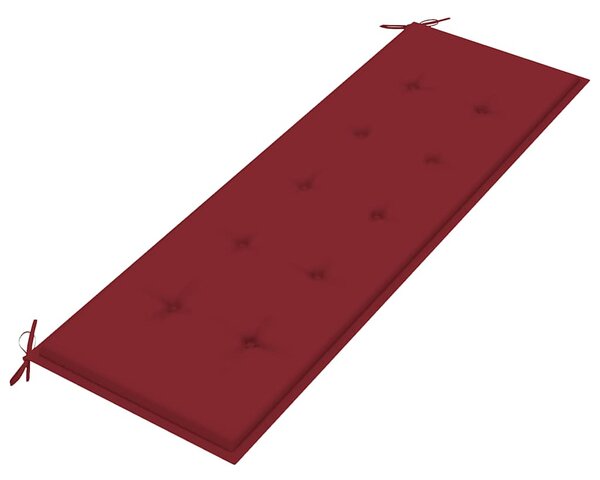 Tömör tíkfa Batavia pad bordó párnával 150 cm