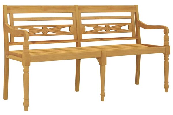 Tömör tíkfa Batavia pad bordó párnával 150 cm
