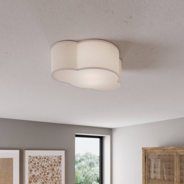 TK Lighting Cloud mennyezeti világítás textilből, hossza 41 cm, szürke, dimmelhető, Alu / szürke / cink, Nappali / Étkező, Textil / szövet / selyem, Fiatalos életstílus
