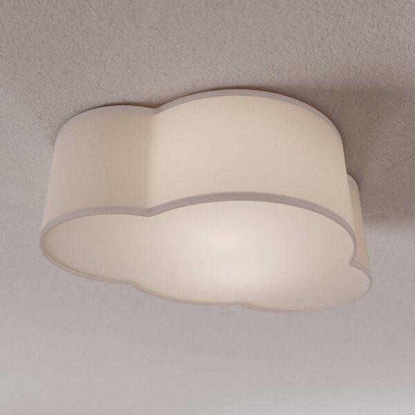 TK Lighting Cloud mennyezeti világítás textilből, hossza 41 cm, szürke, dimmelhető, Alu / szürke / cink, Nappali / Étkező, Textil / szövet / selyem, Fiatalos életstílus