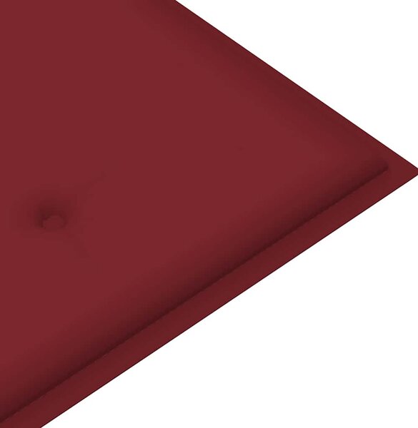 Tömör tíkfa Batavia pad bordó párnával 150 cm