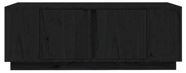 Fekete tömör fenyőfa dohányzóasztal 110x50x40 cm