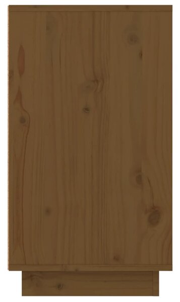 Mézbarna tömör fenyőfa cipőszekrény 110 x 34 x 61 cm